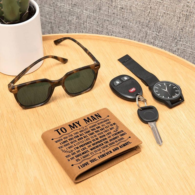 To My Man Inspiration (Black) – Leather Wallet